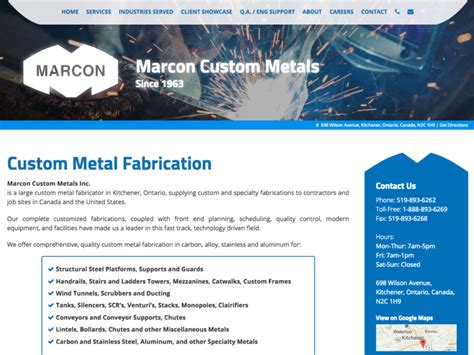 marcon custom metals kitchener